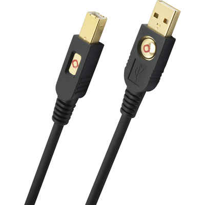 Oehlbach »USB A/B - Highspeed USB 2.0-Kabel Typ A zu Typ B - Mantelstromfilter, mehrfach geschirmt - SPOFC, schwarz – 10m« USB-Kabel, (1000 cm)