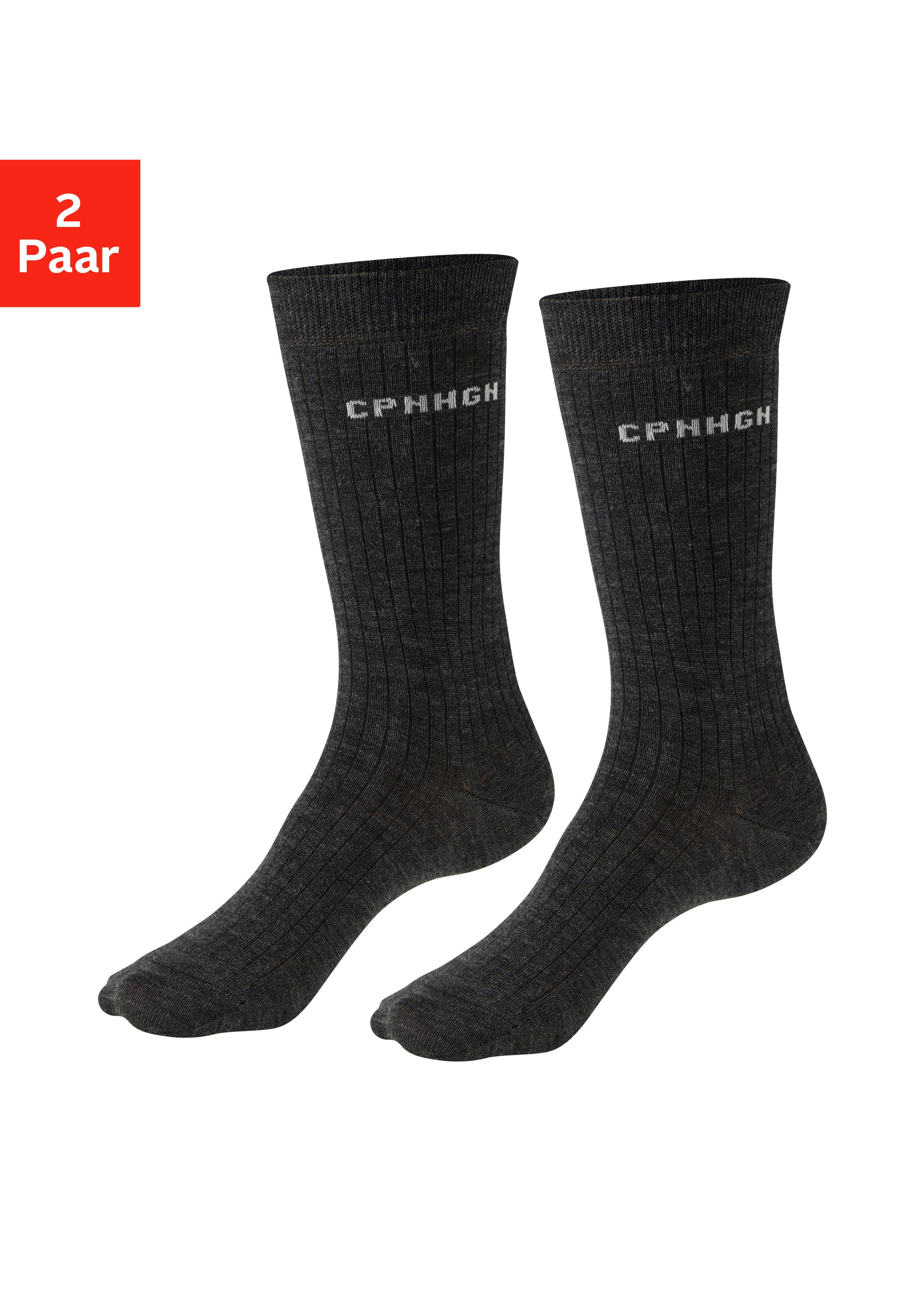 Copenhagen Studios Basicsocken (Packung, 2-Paar) gerippt, mit wärmender Wol günstig online kaufen