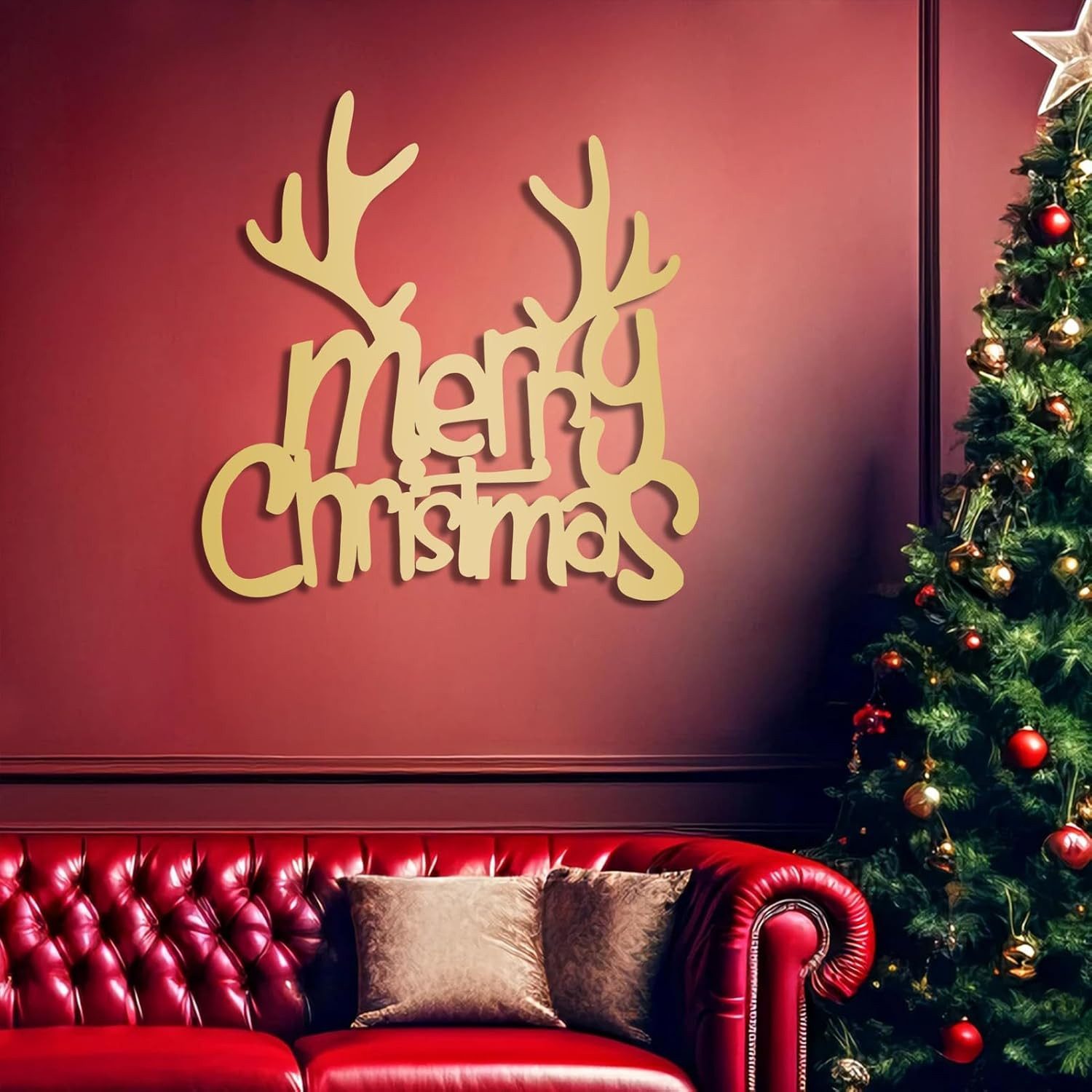 Jumpeak Wanddekoobjekt wanddekoration metall,Weihnachtsdekorationen,Frohe W günstig online kaufen