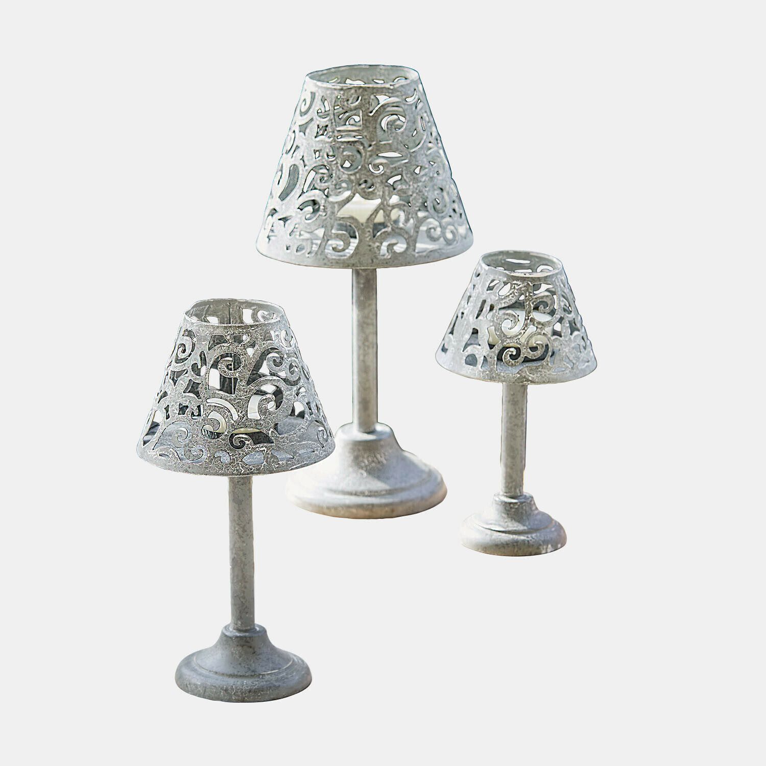 Mirabeau Windlicht Windlicht 3er Set Belori antikgrau (3er Set, 3er Set)