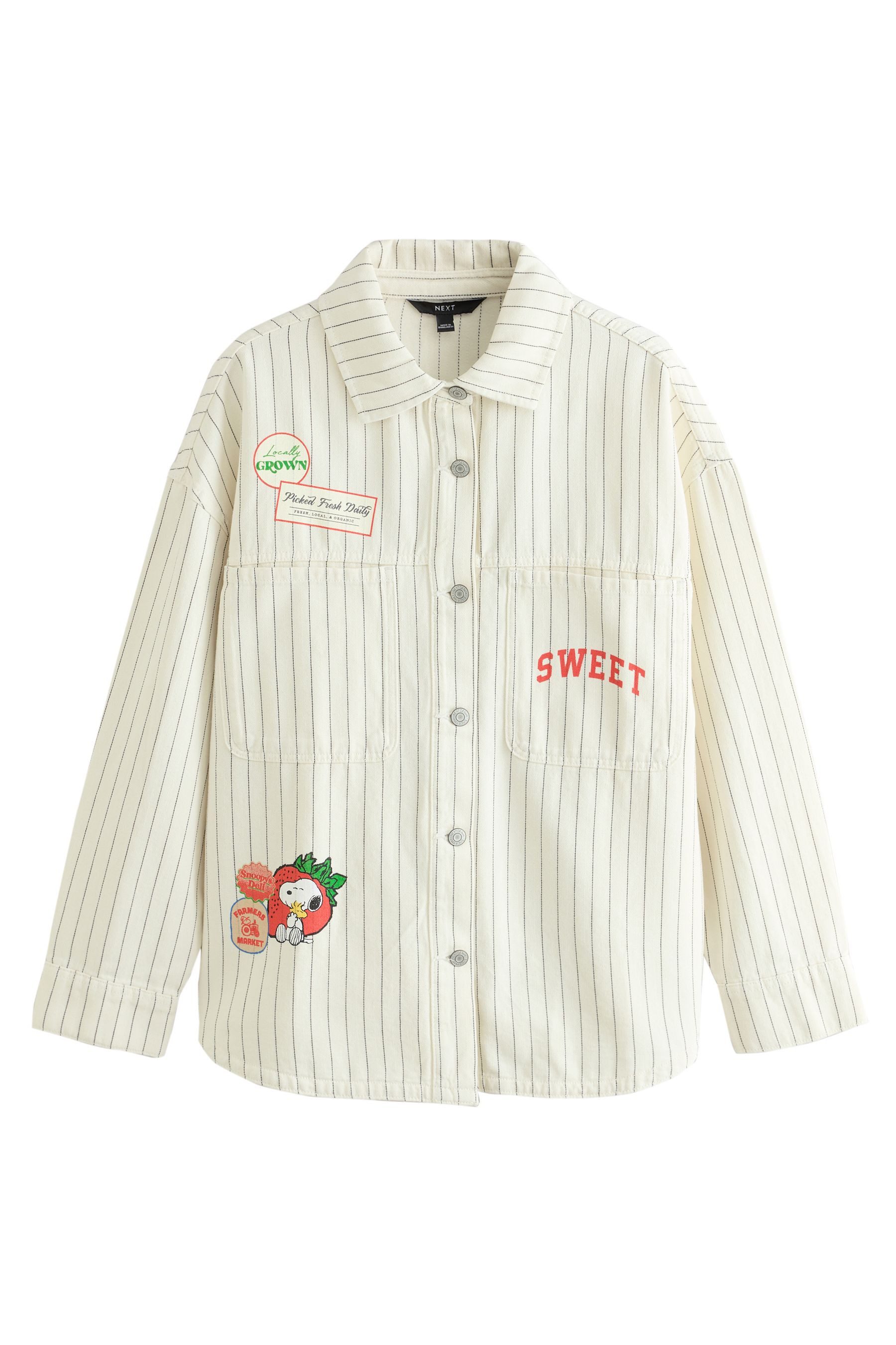 Next Jeansbluse Lizenziertes Relaxed Fit Jeanshemd, Snoopy (1-tlg)