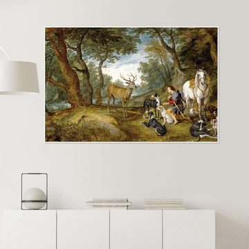 Posterlounge Poster Peter Paul Rubens, Vision des heiligen Hubertus, Malerei