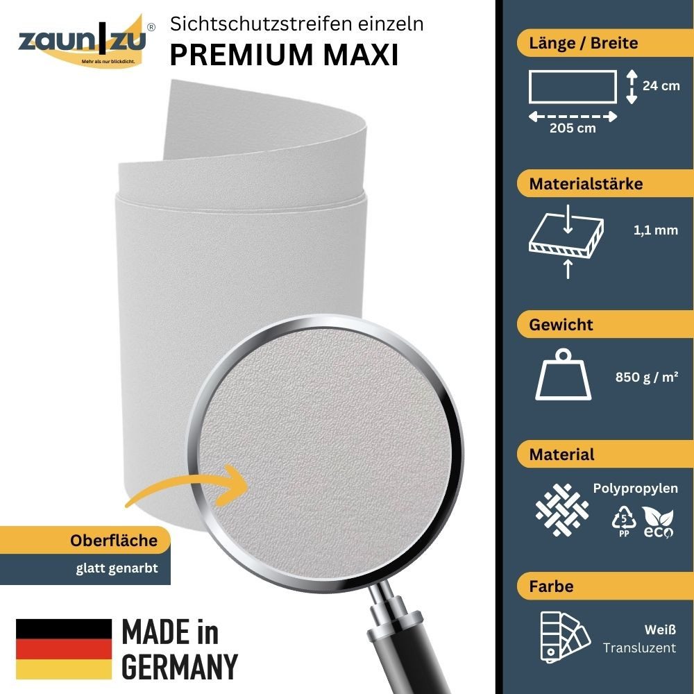 zaunzu Sichtschutzstreifen Premium Maxi für Doppelstabmatten günstig online kaufen