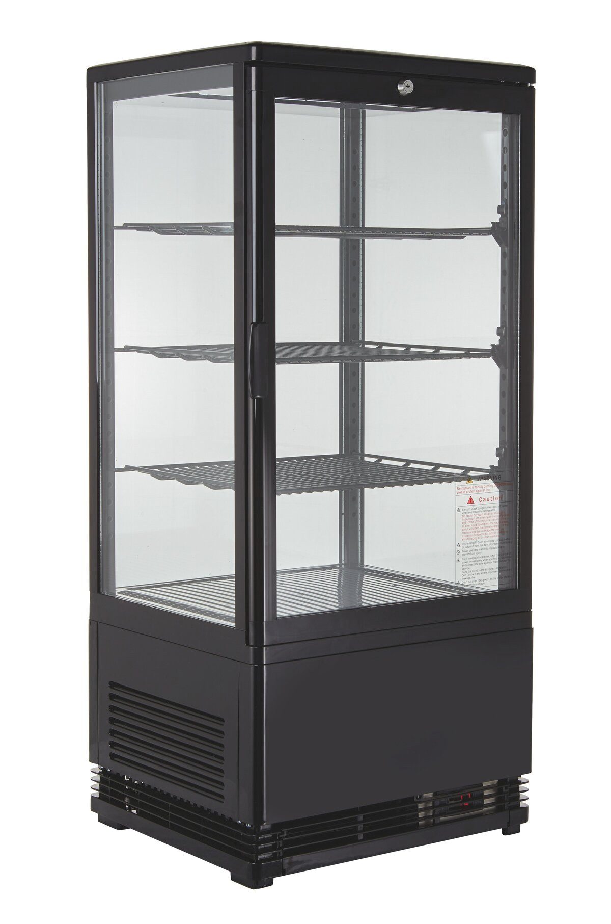 GastroHero Kühlschrank Kühlvitrine 78 L - LED mit Glastür I abschließbar KV-78S, 95.5 cm hoch, 42.5 cm breit