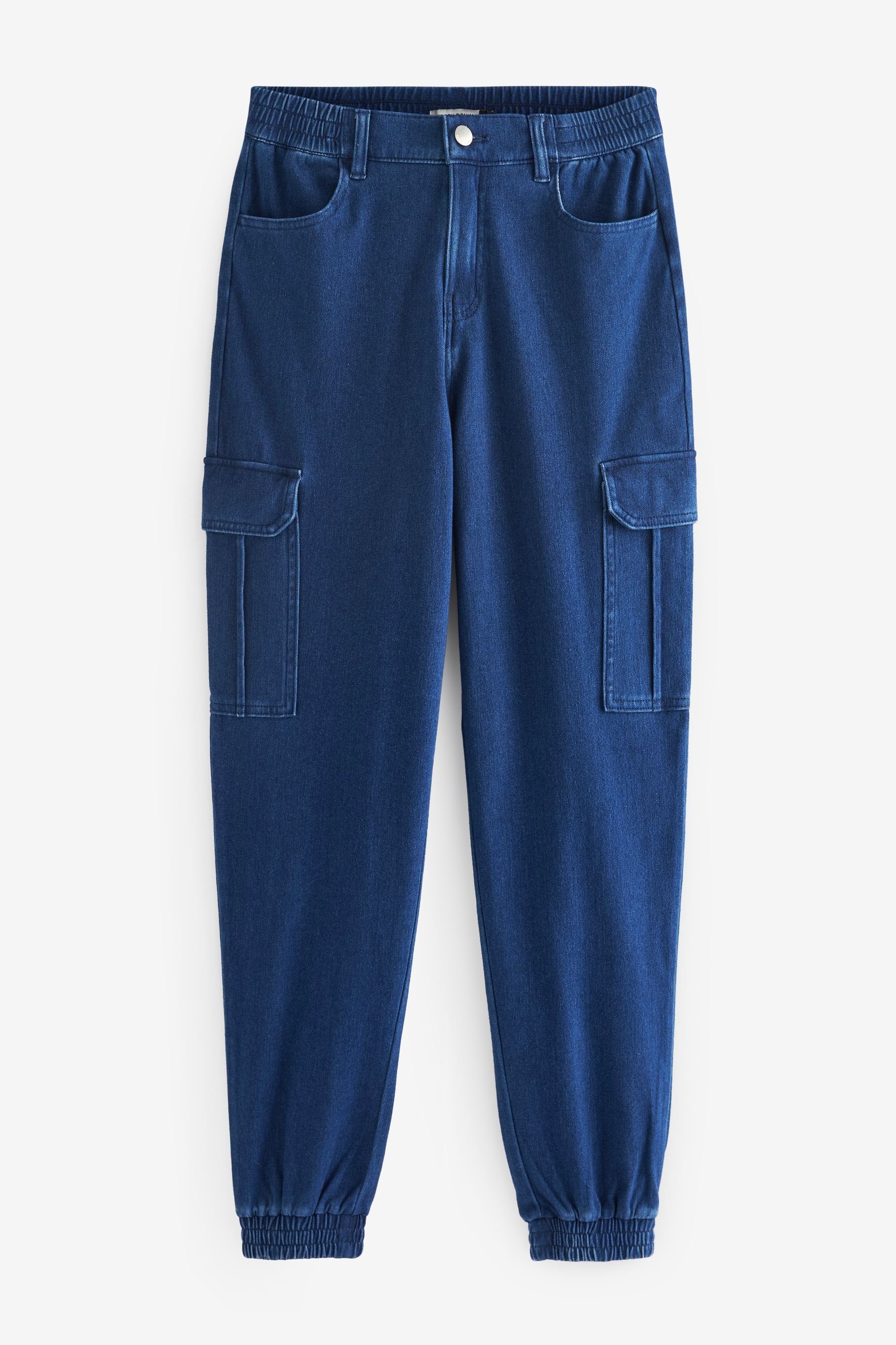 Next Jogg Pants Denim-Jogginghose aus Jersey im Cargo-Stil (1-tlg) Dark Blue