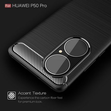 König Design Handyhülle Huawei P50 Pro, Huawei P50 Pro Handyhülle Backcover Grau