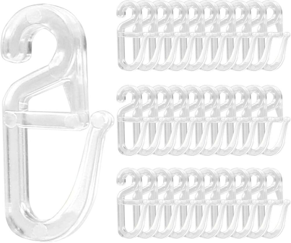 FELIXLEO Шторыstangenhalter 200 Шторыhaken Klipphaken mit Öse Transparent für Vorhangstangen, (1-St)