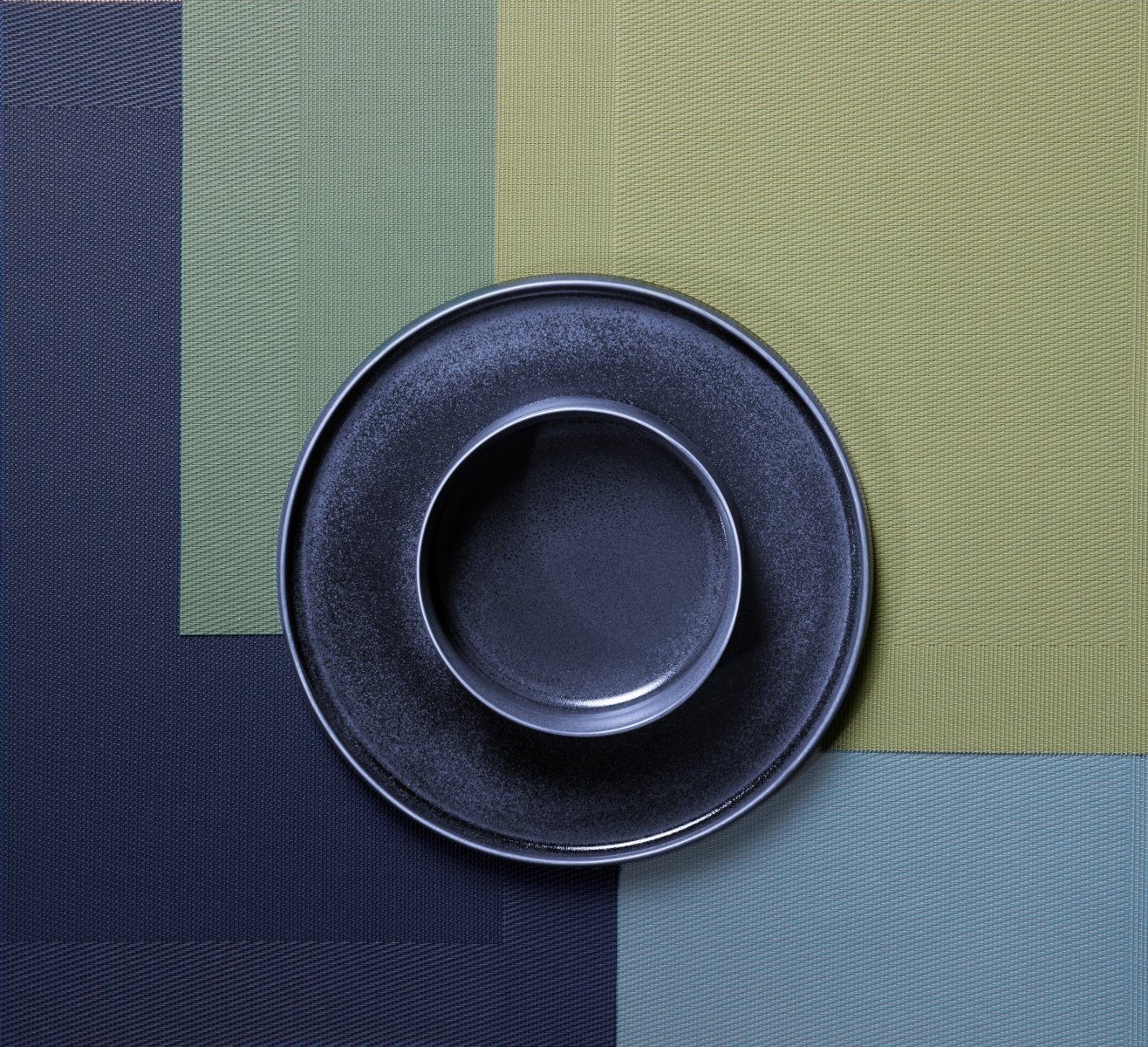 ASA SELECTION Platzset Tischset gewebter Rand bluestone 46 x 33 cm, Tischwäsche