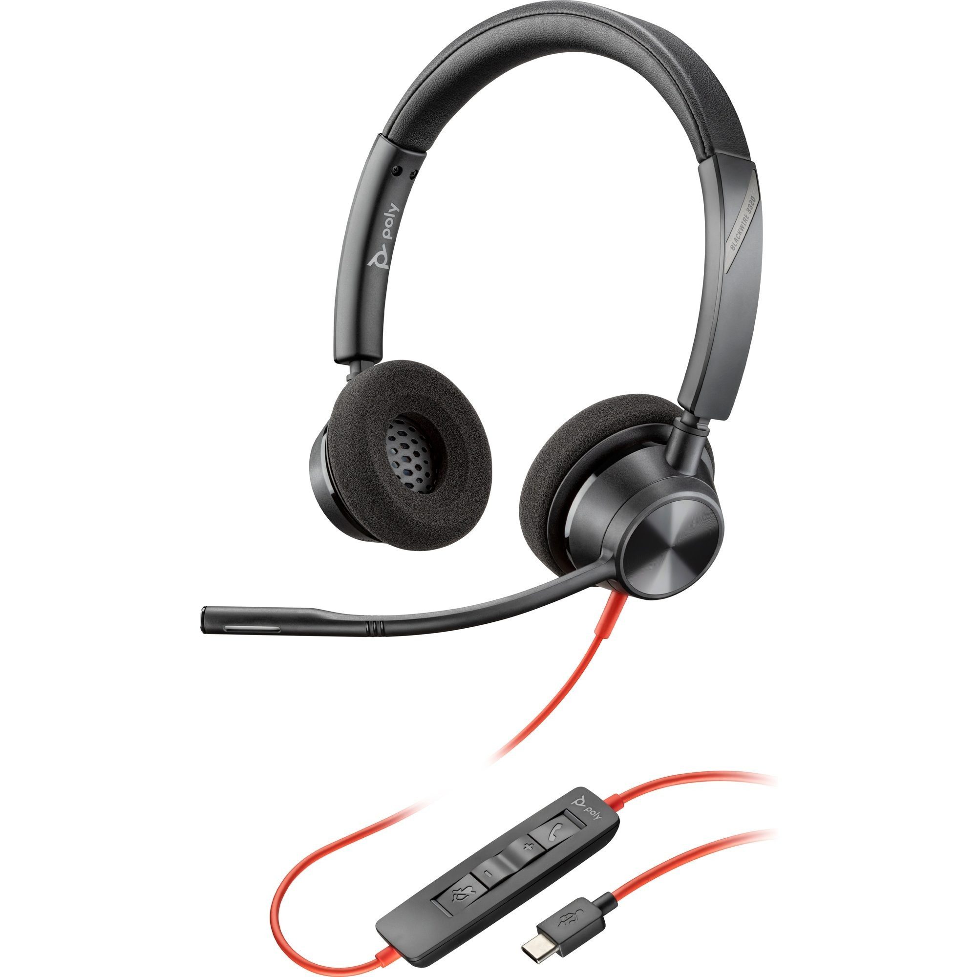 Polycom Poly Blackwire 3320 USB-C Stereo Headset On-Ear mit Mikrofon PC-Headset
