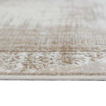 Teppich Wollteppich mit Verzierungen & Ornamenten abstrakt mit Fransen in braun, Teppich-Traum, rechteckig, Höhe: 10 mm