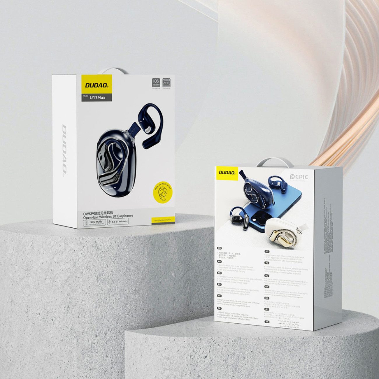 Dudao U17Max Headset (Siri, Google Assistant, Bluetooth, OWS Bluetooth-Headset mit 6h Laufzeit, USB-C Schnellladung)