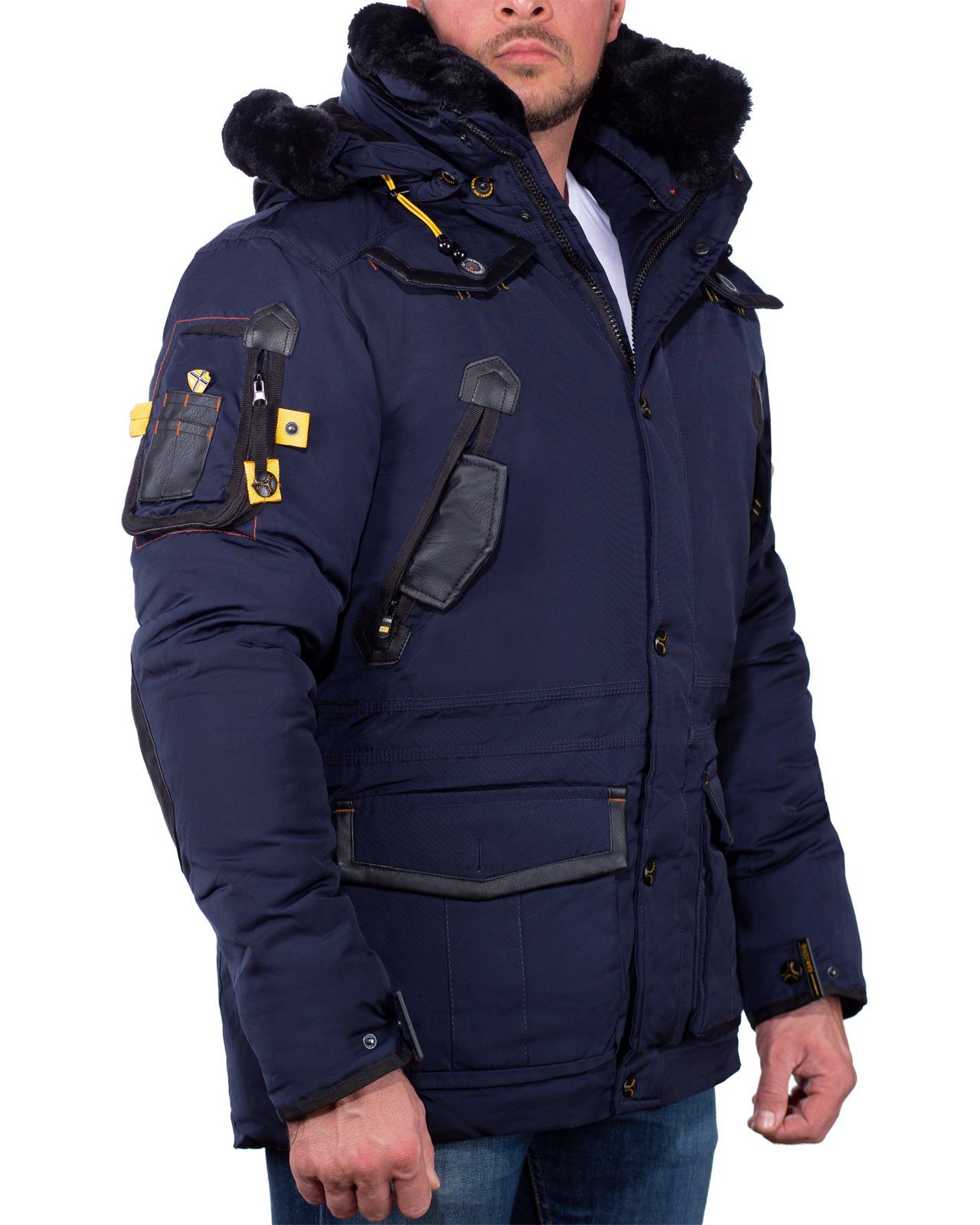 Geographical Norway Winterjacke Herren Kapuzen Jacke baacrobate (1-St) Outdoor activity navy