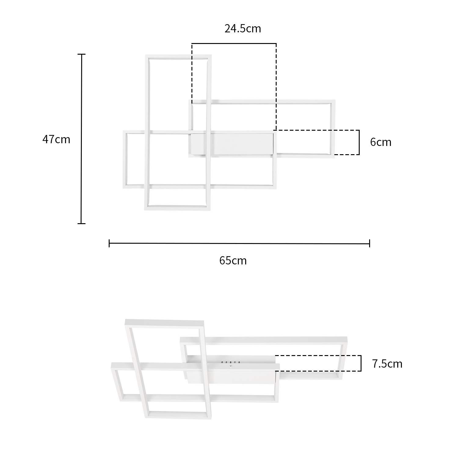 ZMH LED Deckenleuchte LED Deckenleuchte fest Geometrisch LED weiß dimmbar, Multifunktional, Wandlampe Modern integriert