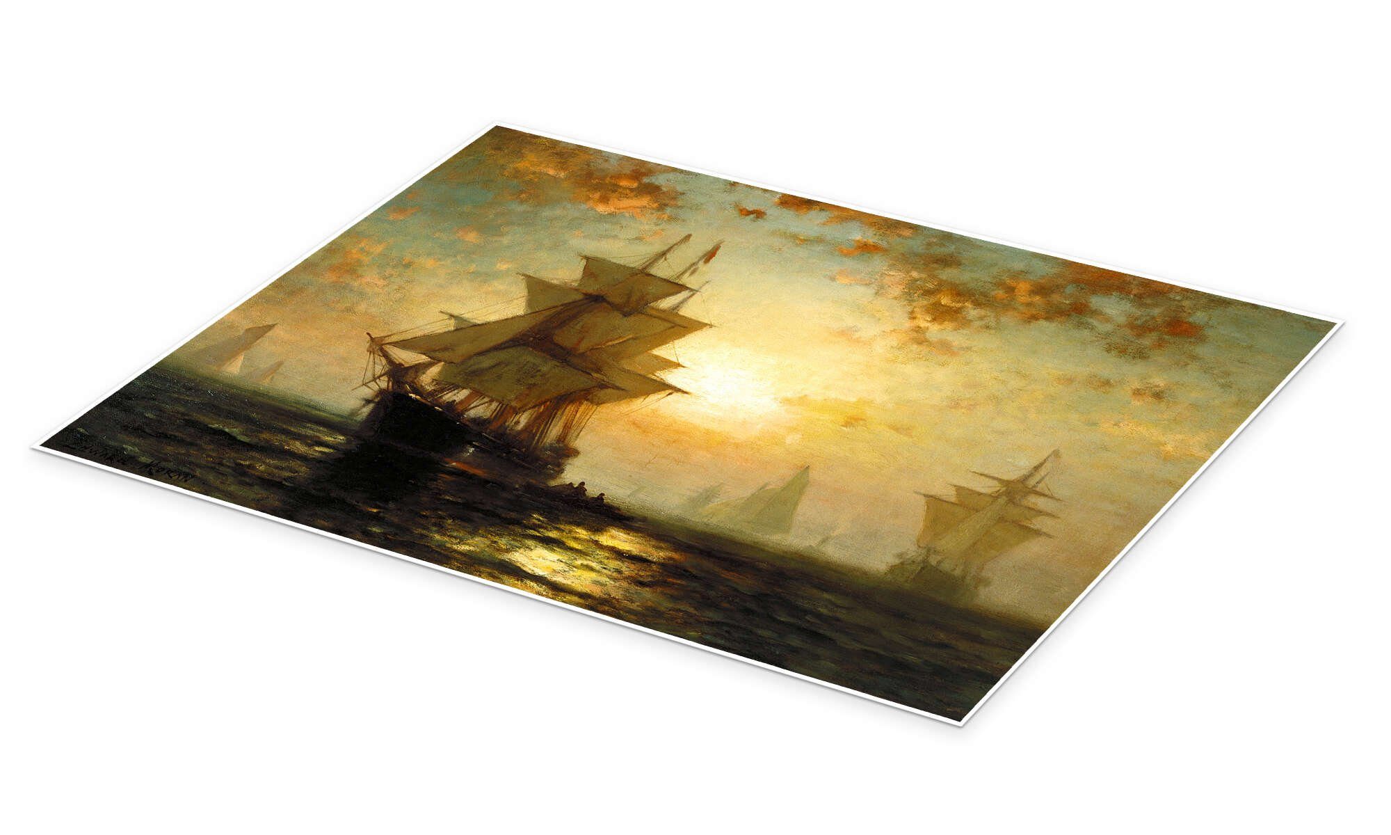 Posterlounge Poster Edward Moran, Segelschiffe bei günstig online kaufen