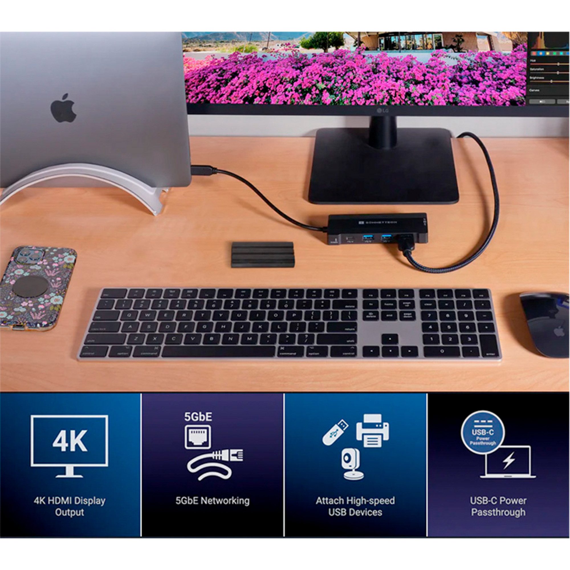Sonnet Laptop-Dockingstation Sonnet Echo 6 USB-C Multi Hub, Dockingstation