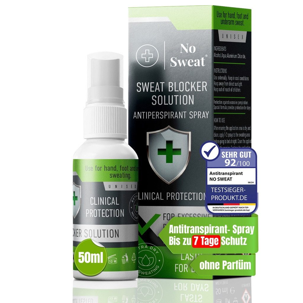 No Sweat Deo-Spray No Sweat Antitranspirant Spray 50ml – Extra Stark gegen Schwitzen, 1-tlg.