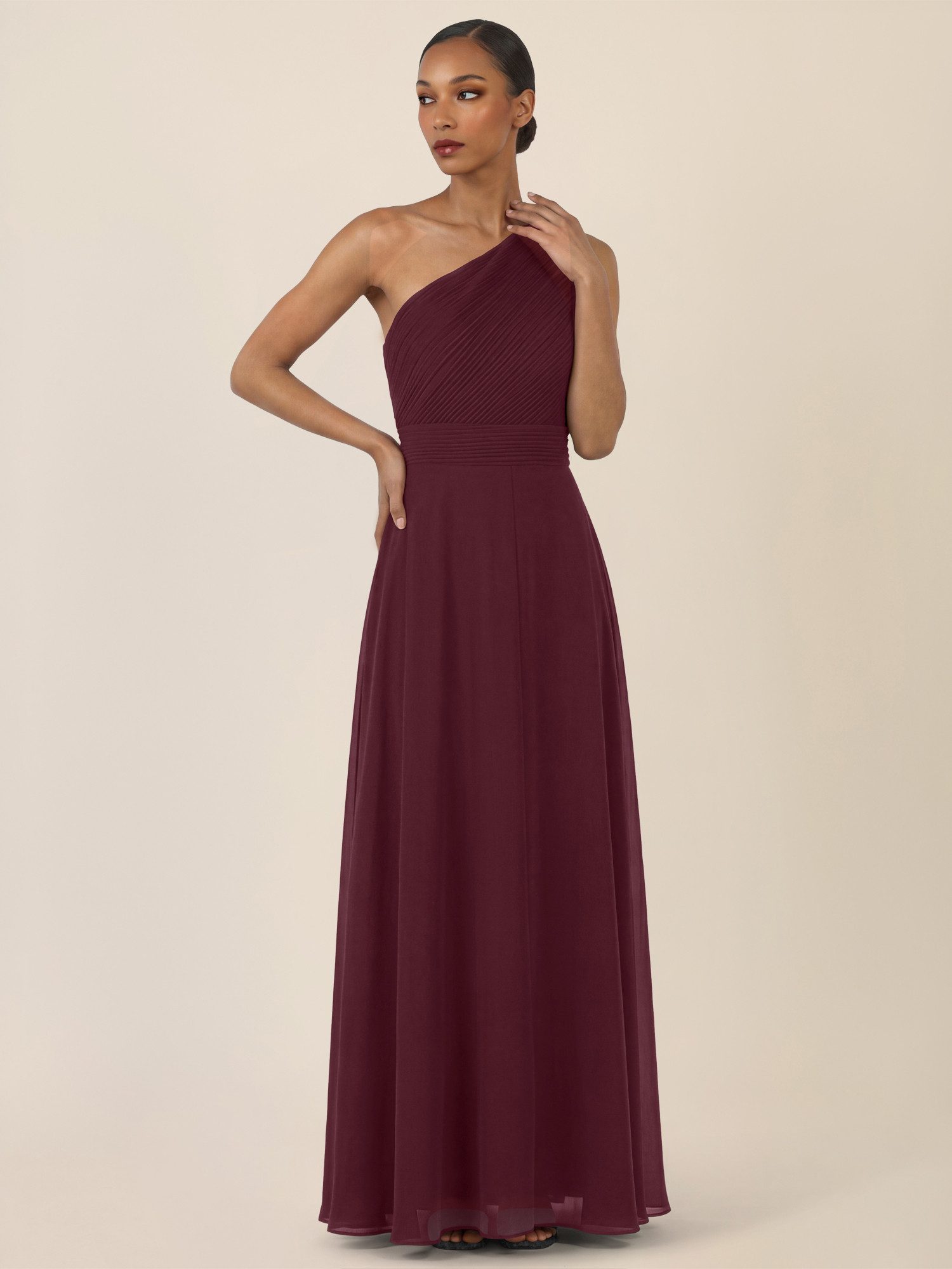 Apart Chiffonkleid mit One-Shoulder-Design günstig online kaufen