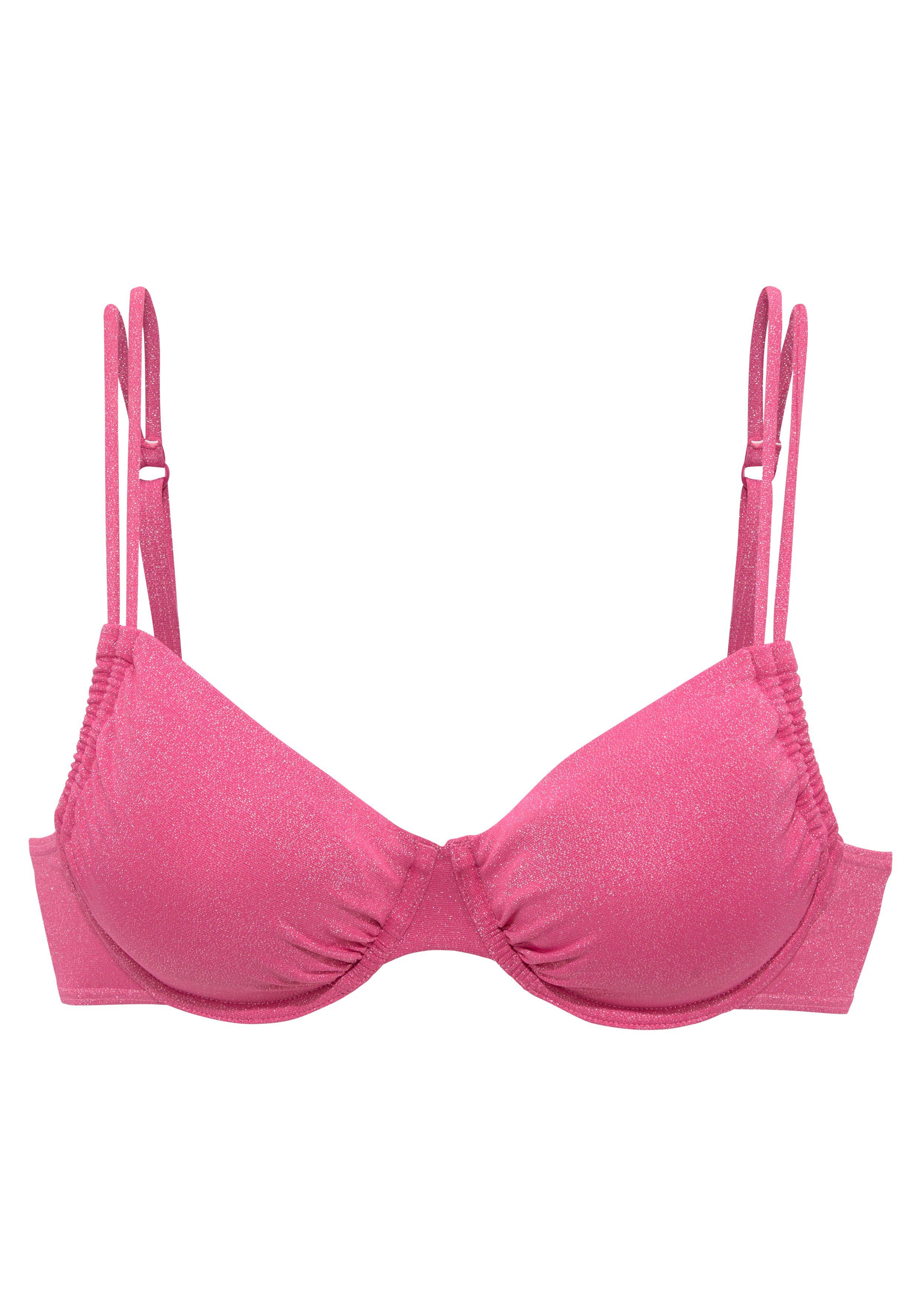 LASCANA Bügel-Bikini-Top Glitter, mit tollem Glitzereffekt günstig online kaufen