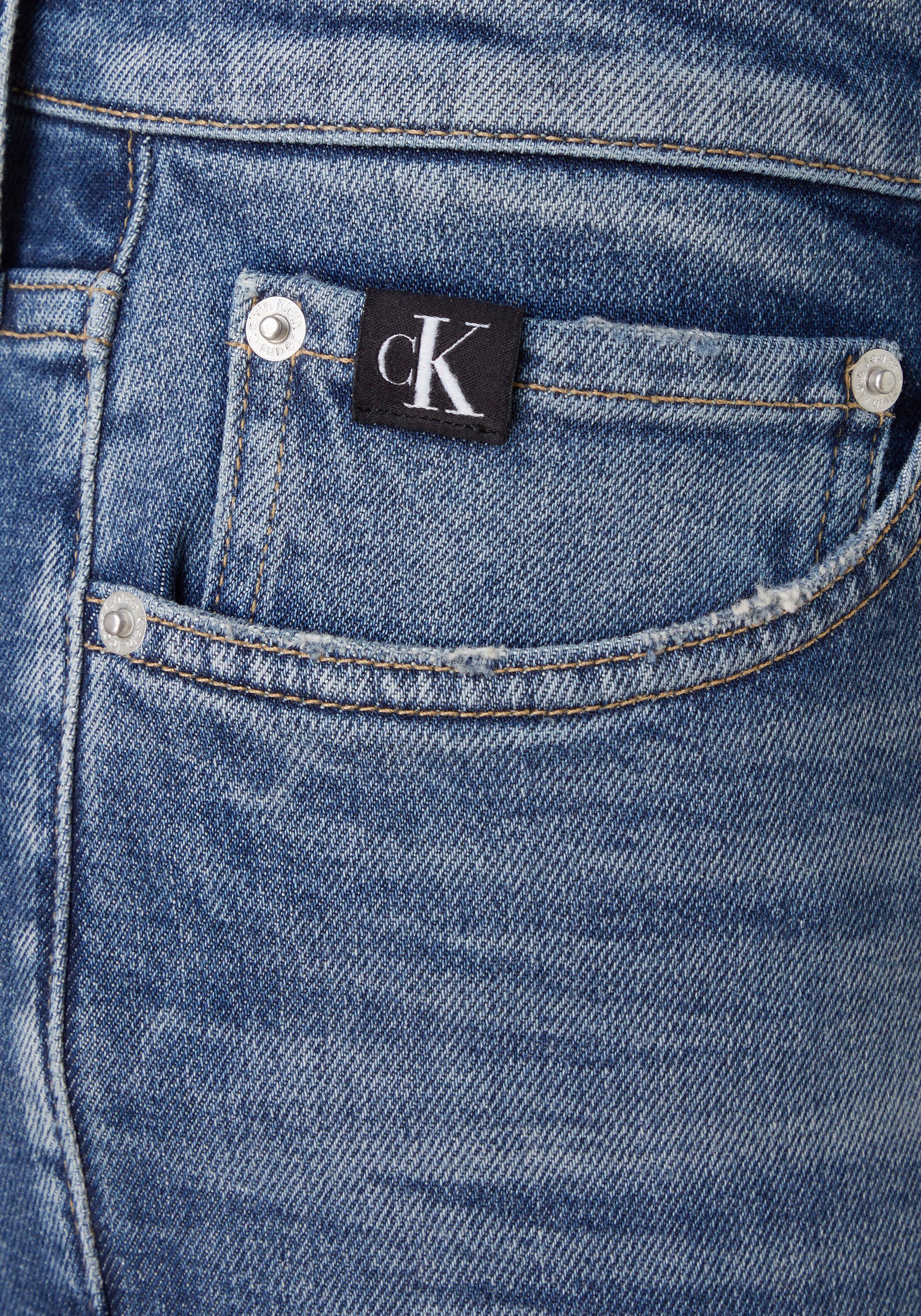 Calvin Calvin Slim-fit-Jeans mit Leder-Badge SLIM Klein Klein Jeans