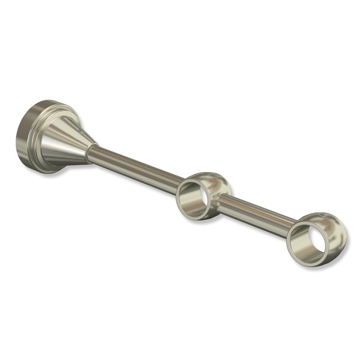 INTERDECO Gardinenstangenhalter Primus 2-läufig, für 16 mm Ø Gardinenstangen, (Stück, 1-St., Chrom matt), Metall