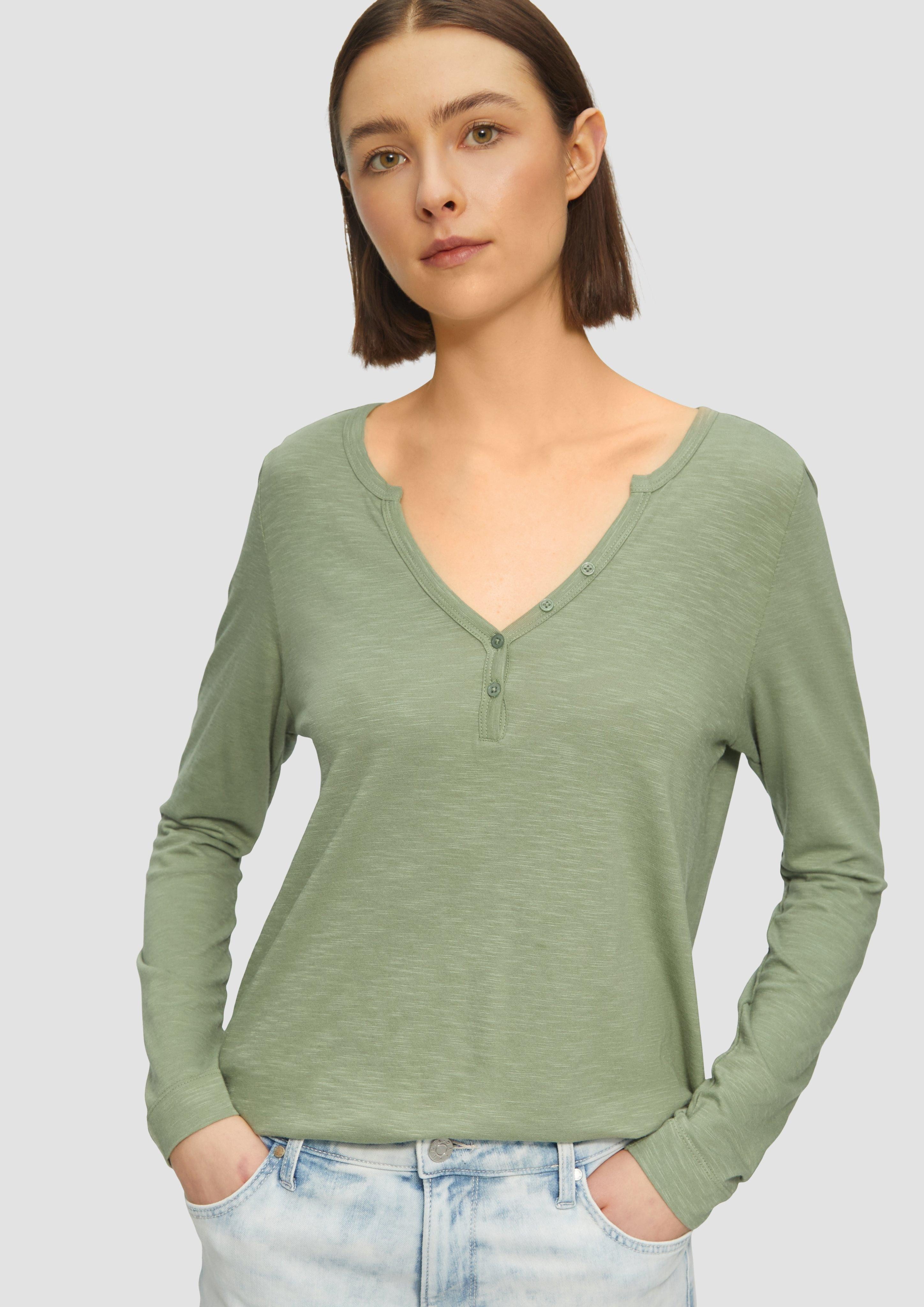 s.Oliver Langarmshirt Langarmshirt mit Henley-Ausschnitt und günstig online kaufen