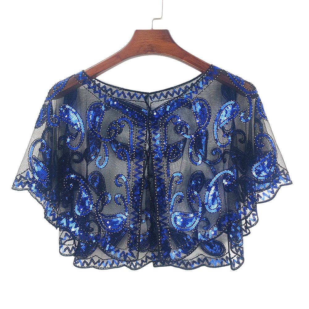 Zaewry Modeschal Pailletten Schal und Wraps für Damen Elegantes Abend Cape Weiche, Strickjacke Vintage Stola für Partykleider und Hochzeiten