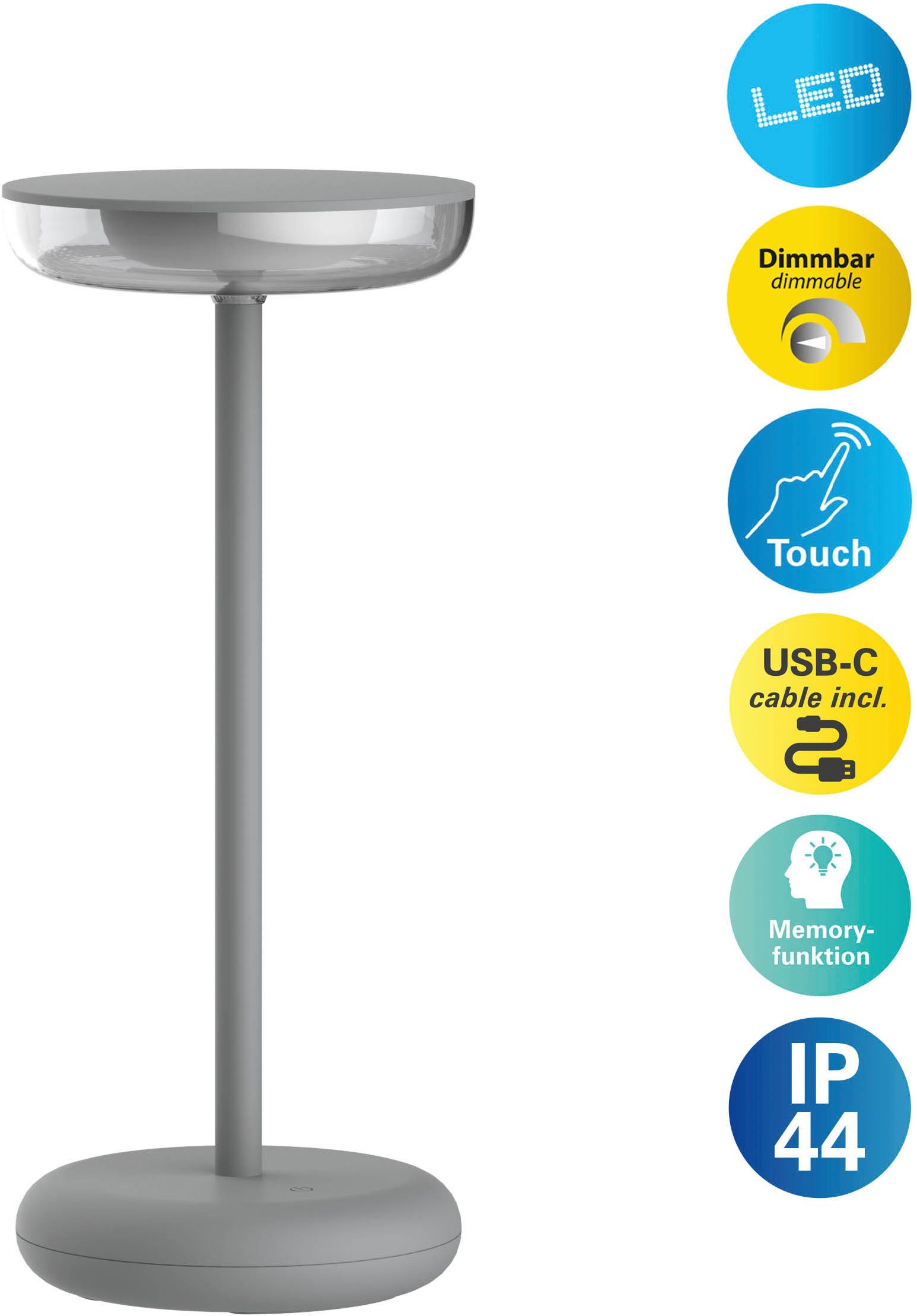 näve LED Tischleuchte Pasi, Dimmfunktion, Ein-/Ausschalter, günstig online kaufen