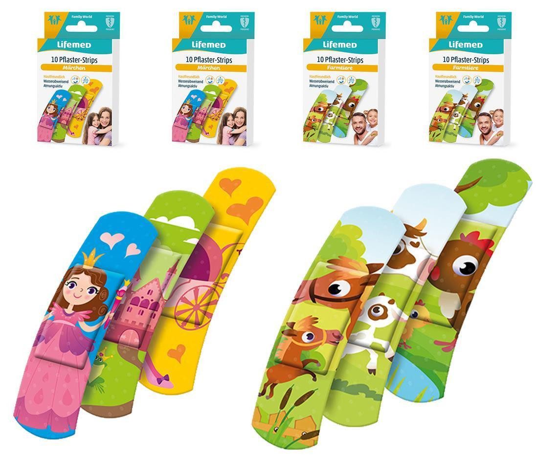 varivendo Wundpflaster Kinderpflaster Set, 4x40 Stück, bunte Motive, latexfrei (Stück, 40 St., Kinderpflaster), pflaster wundpflaster pflasterverband verband Fingerverband klinisch g