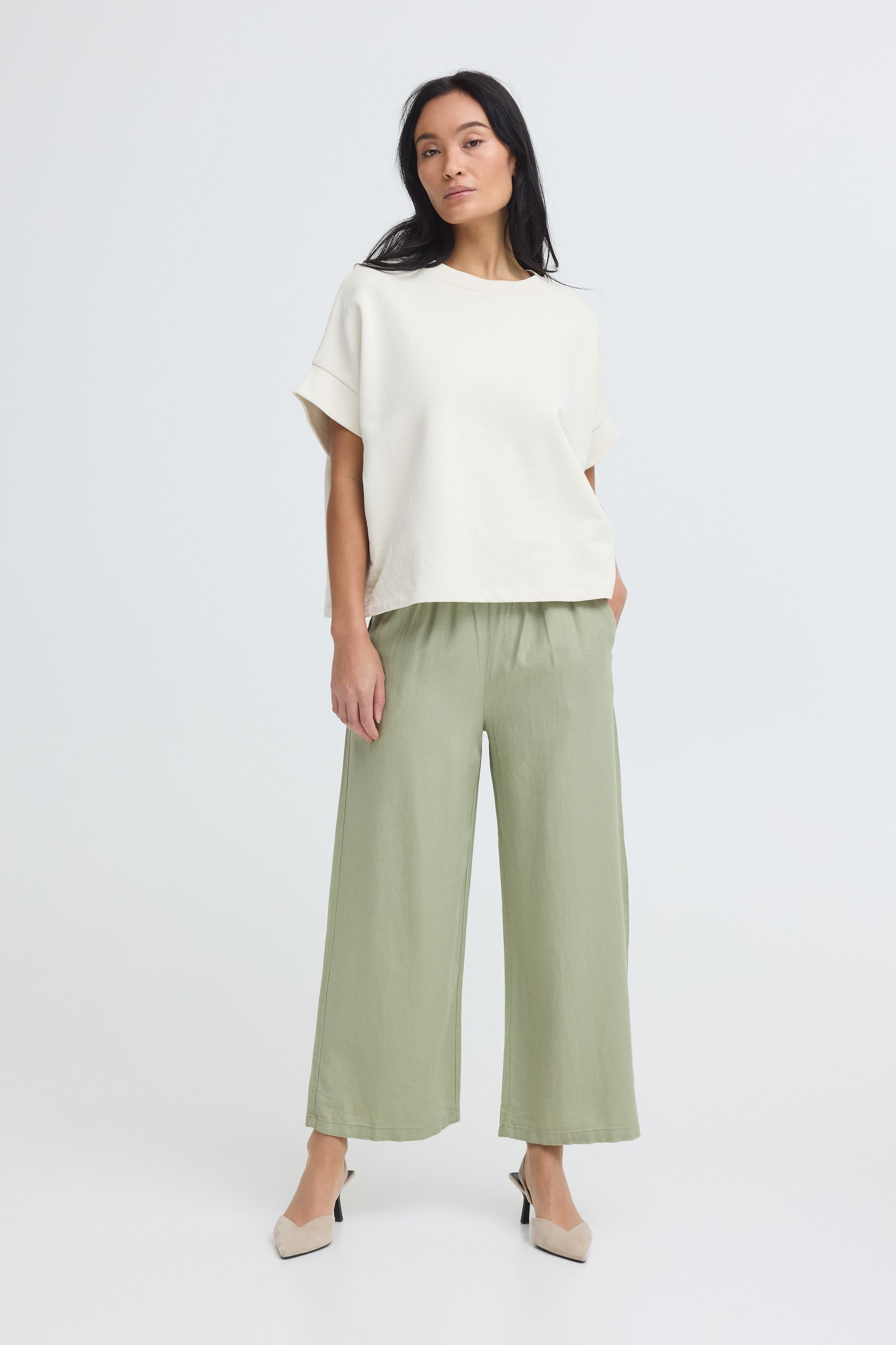 OXMO Loungehose OXNInna Leichte Cropped Hose 3/4 - Loose Fit