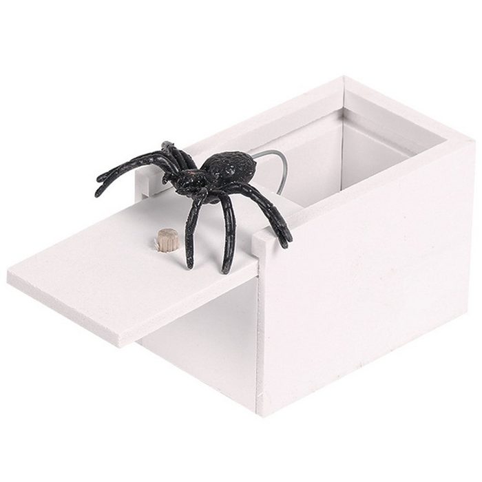 Mmgoqqt Zerrspielzeug The Original Spider Prank Box - Scherzartikel zum Erschrecken Lustig Spinne in Einer Holzkiste Spielzeug-Streich Geschenk für Frau und Mann witzig Überraschungsbox (Spinne)