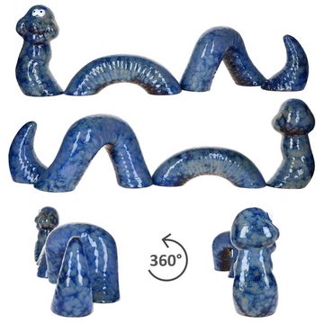 MamboCat Dekofigur Paul Deko-Wurm L blau Länge 70cm Garten-Figur Outdoor Beet Rasen