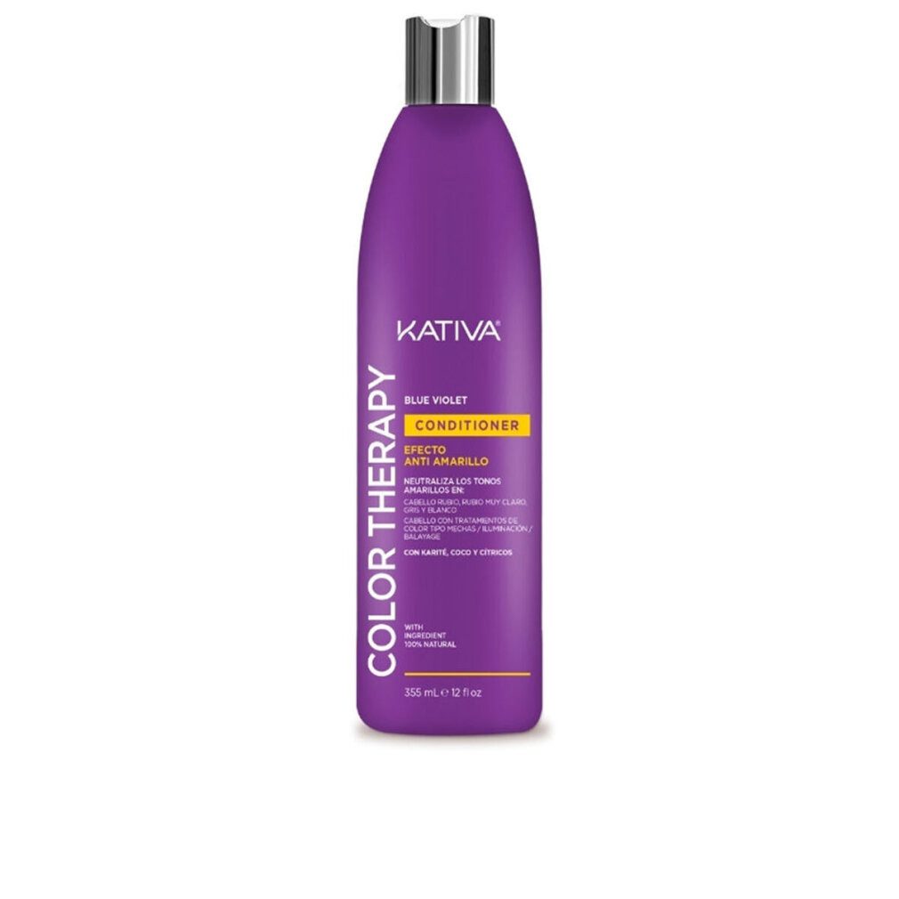 Kativa Haarpflege-Set COLOR THERAPY HAARSPÜLUNG BLAUVIOLETT MIT ANTIGELBEFFEKT 355 ml