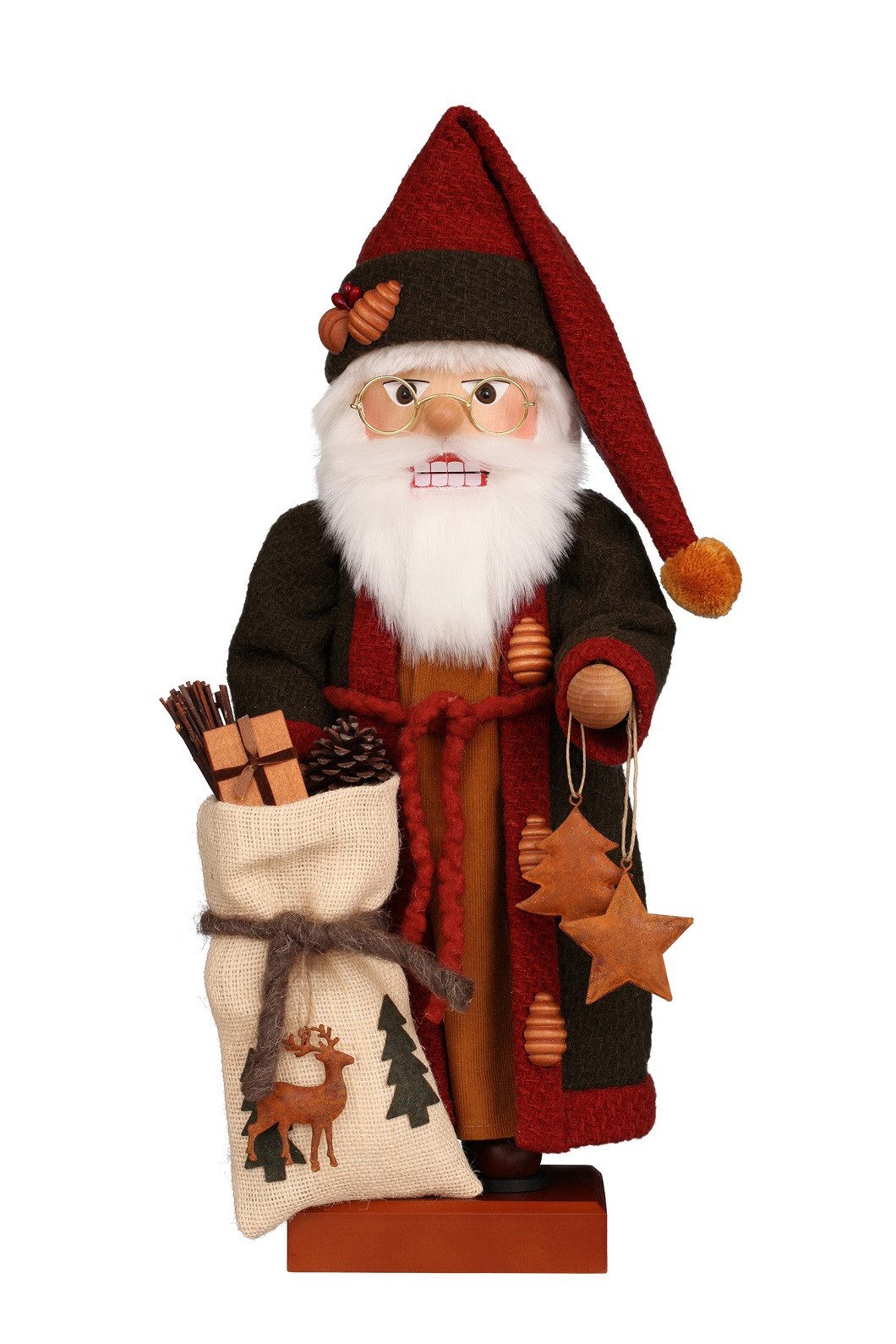 Christian Ulbricht Nussknacker Weihnachtsmann Herbstfarben - Höhe 49,5 cm - Handarbeit aus dem Erzgeb