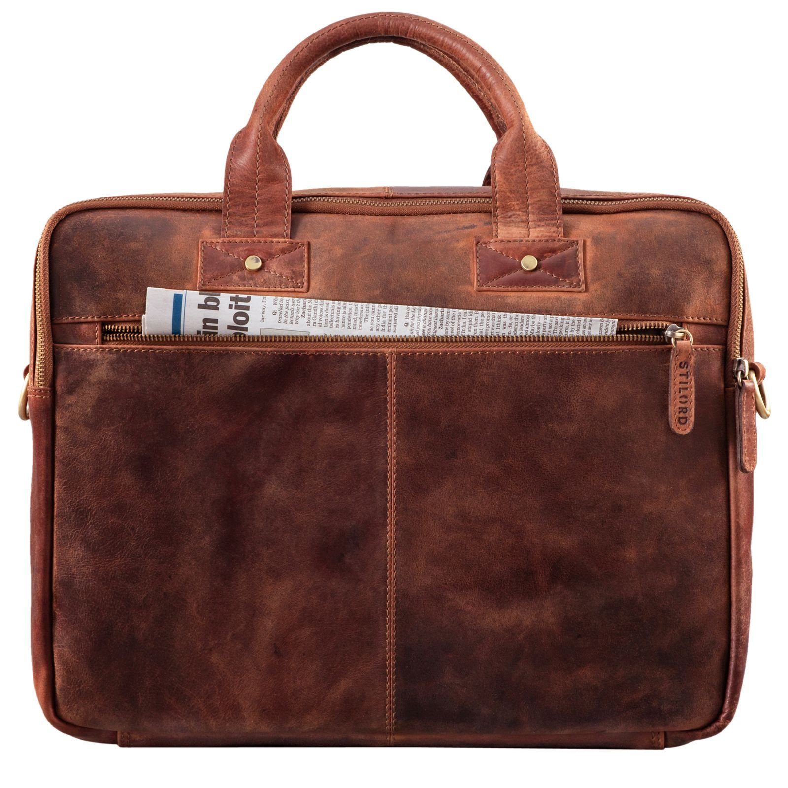 STILORD Laptoptasche "Hector" Große Business Ledertasche für Herren