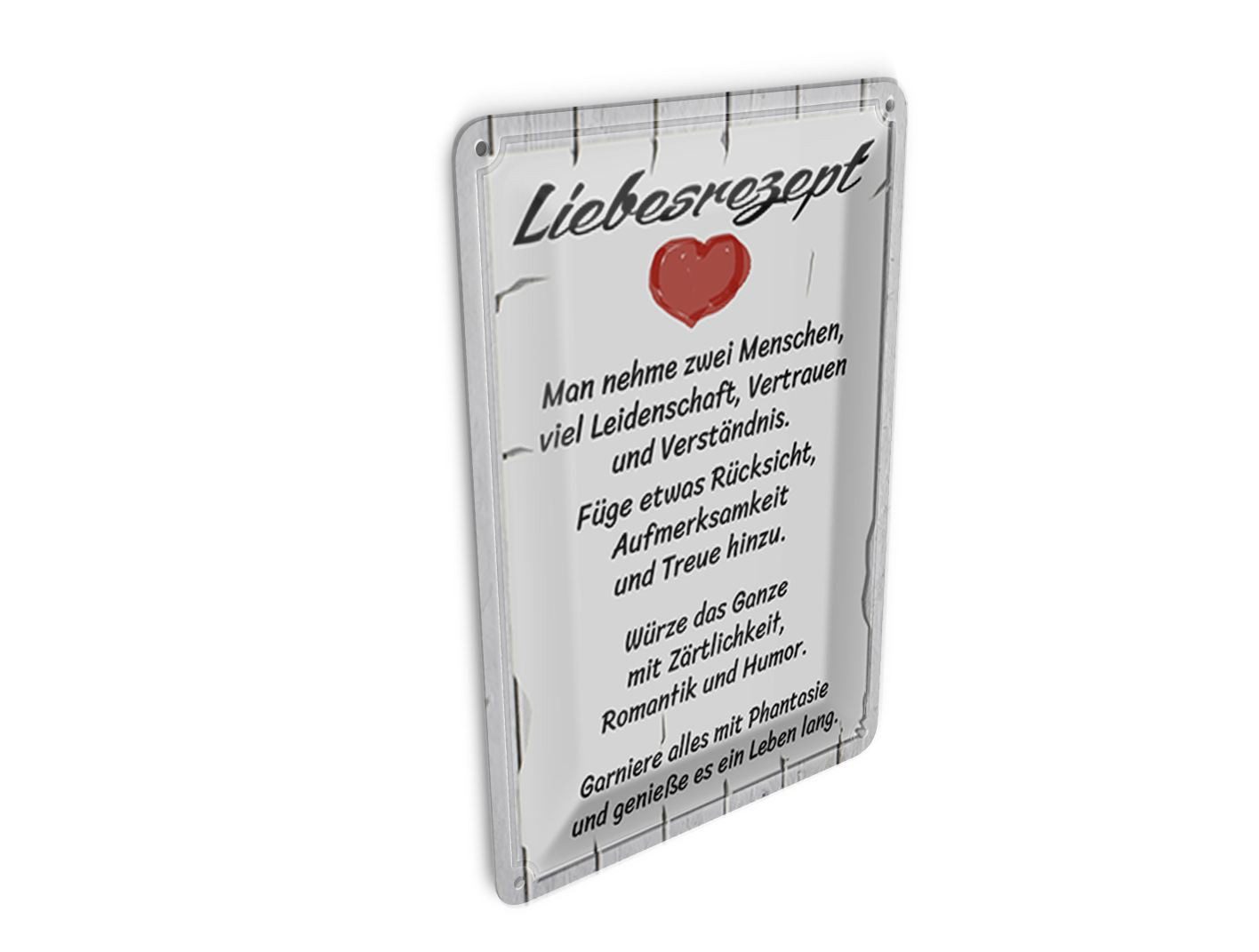 Femer GmbH Postkarte Spruch 10x14 cm Liebesrezept nehme 2 Menschen, unfrankiert