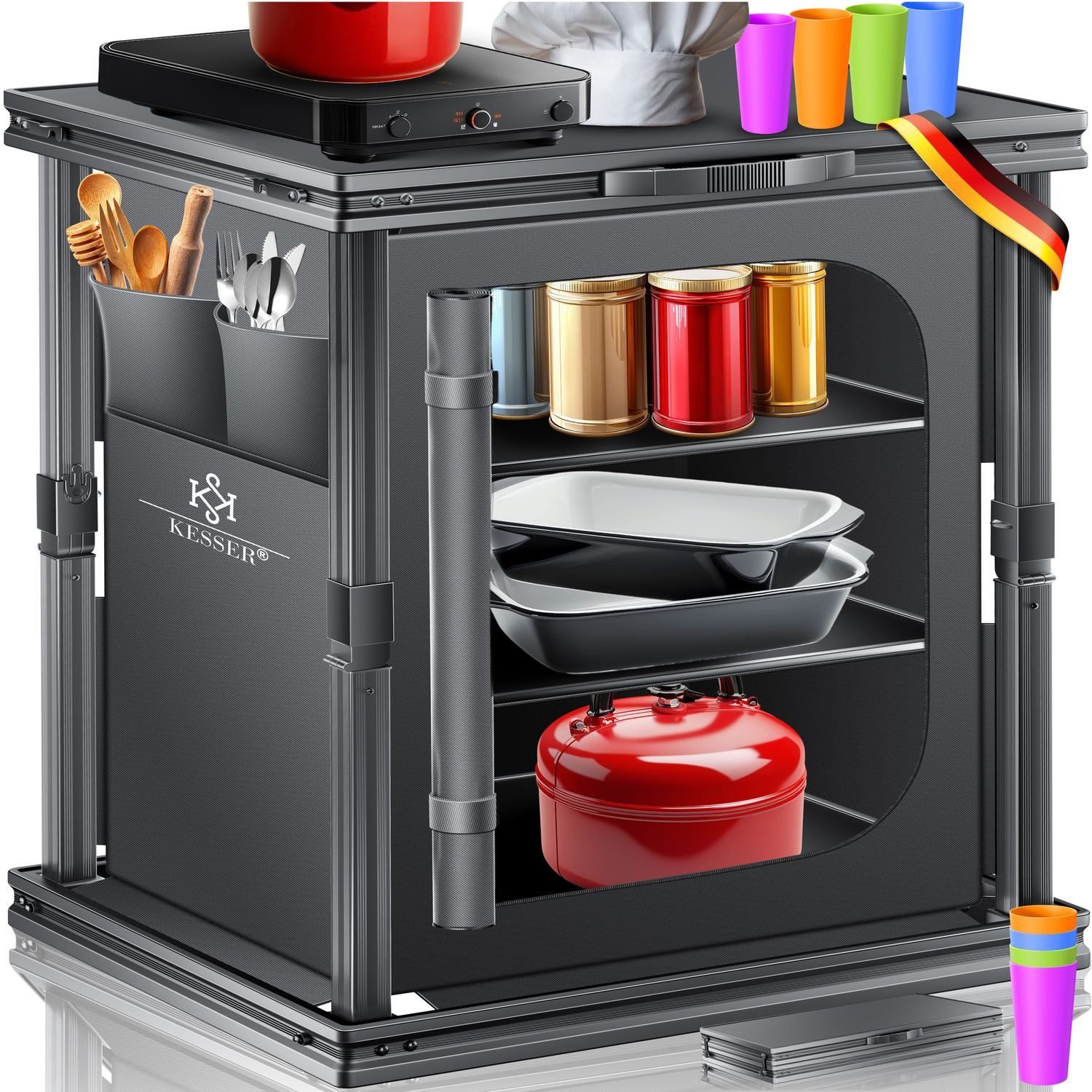 KESSER Campingschrank mit Aluminiumgestell Campingküche faltbar günstig online kaufen
