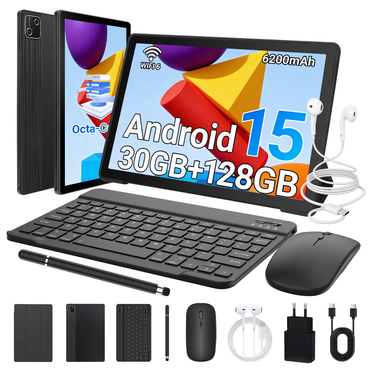 Happybe 10’’ Octa-Core, 30(6+24)GB+128GB, 6200mAh, PC-Modus mit Tastatur/Stift Tablet (10)