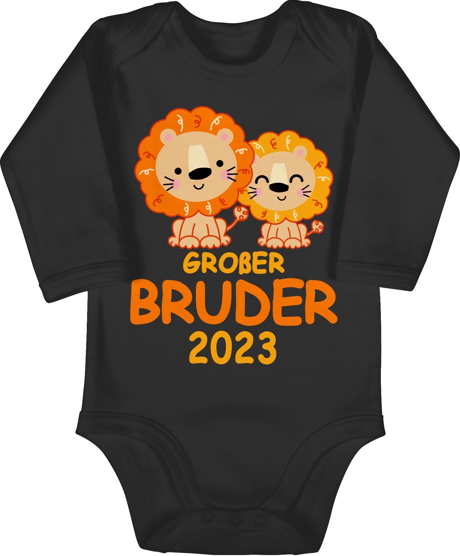 Shirtracer Shirtbody Großer Bruder 2023 mit Löwen Großer Bruder 2 Schwarz