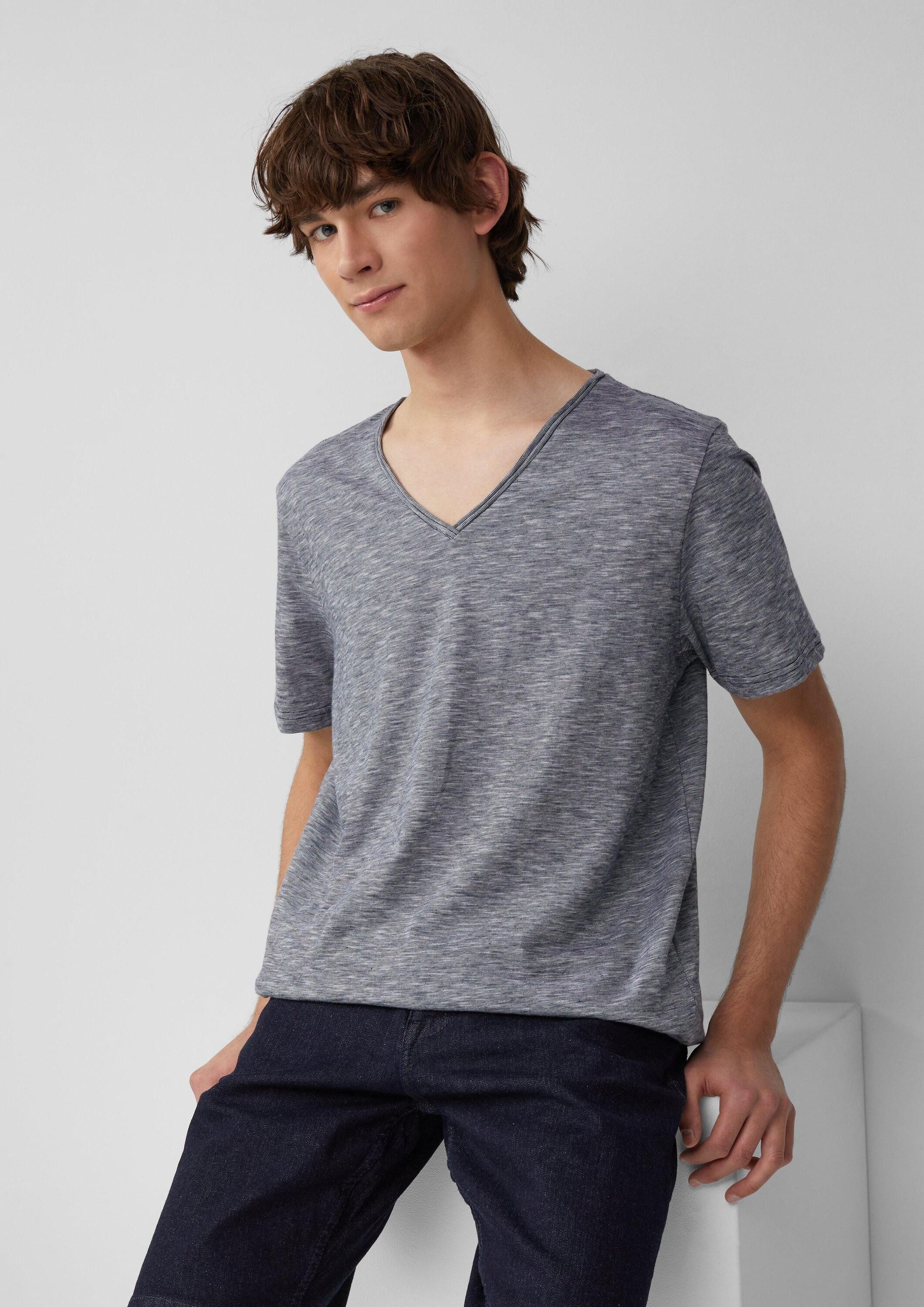 QS Kurzarmshirt T-Shirt T-Shirt in Melange günstig online kaufen