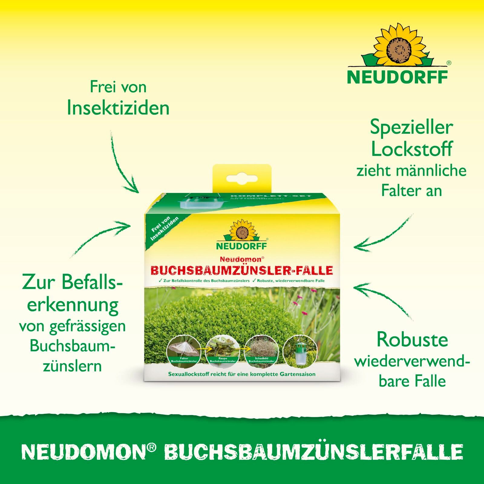 Neudorff Insektenfalle Neudomon BuchsbaumzünslerFalle, 6 Stück
