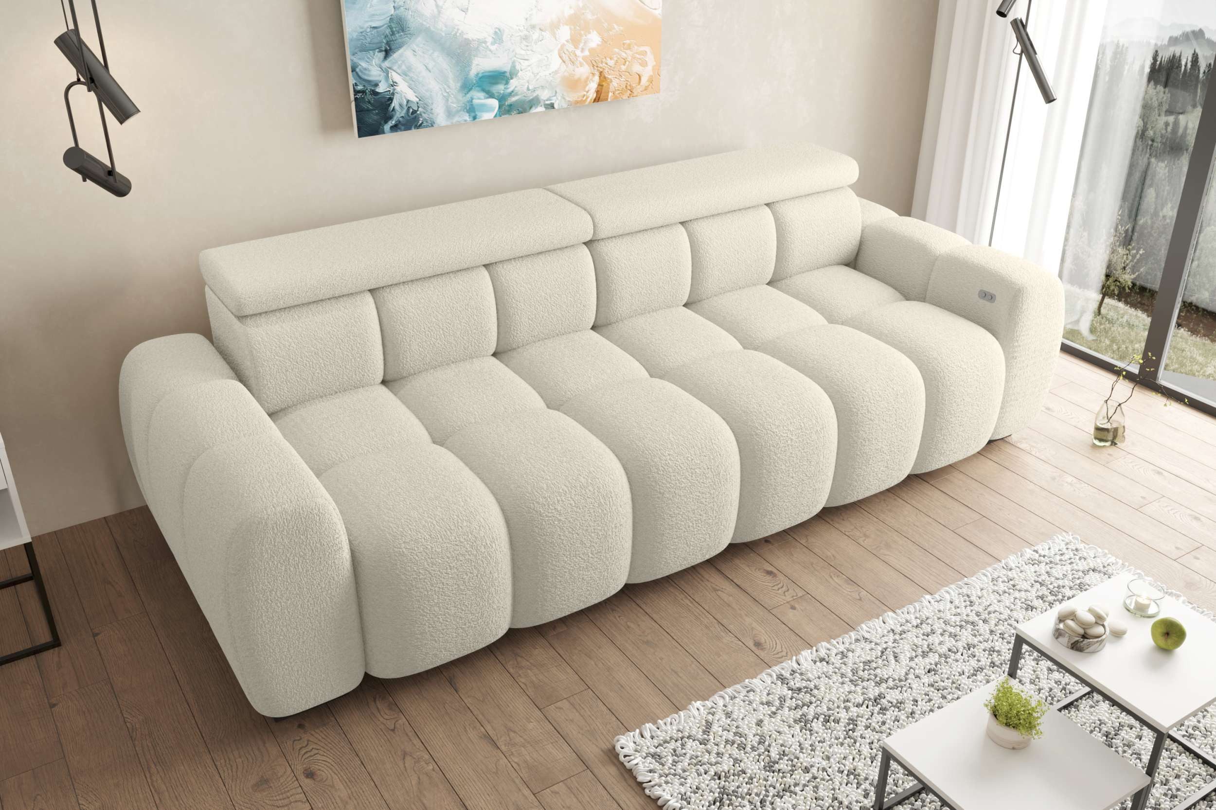 99rooms Big-Sofa Alessio, Sofa, Big-Sofa, mit elektrischer Sitztiefenverstellung, Bezug: Boucle ABRIAMO