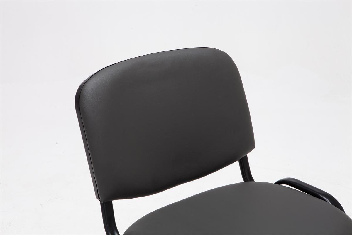 Metall Kunstleder mit Gestell: - - Konferenzstuhl Polsterung Sitzfläche: Keen grau Messestuhl), Warteraumstuhl TPFLiving hochwertiger Besucherstuhl schwarz - matt - (Besprechungsstuhl