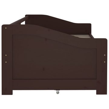 furnicato Bett Tagesbett 3-Sitzer Schubladen Dunkelbraun Kiefernholz 90x200 cm