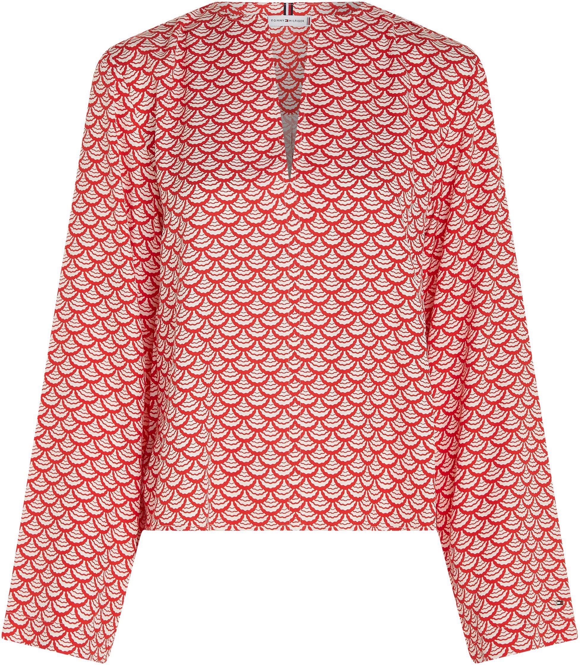 Tommy Hilfiger Curve Blusentop CRV SEAL AOP V-NECK BLOUSE mit Musterung | Blusen