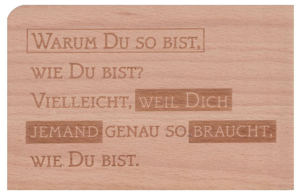 holzpost GmbH Postkarte Holzpostkarte "Warum Du so bist, wie Du bist?"