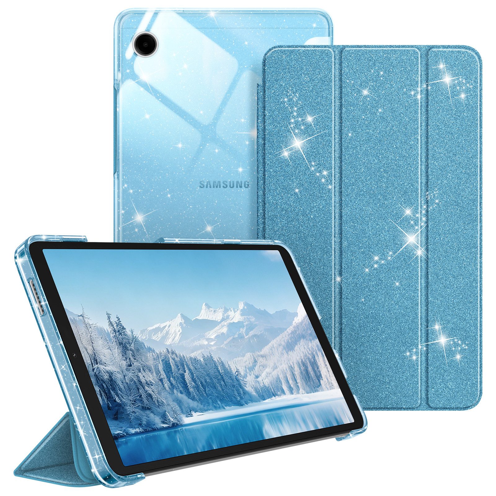 Fintie Tablet-Hülle für Samsung Galaxy Tab A11 8,7" 2025/ Tab A9 8.7 Zoll Tablet, Ultra Dünn Schutzhülle mit Transparenter Rückseite