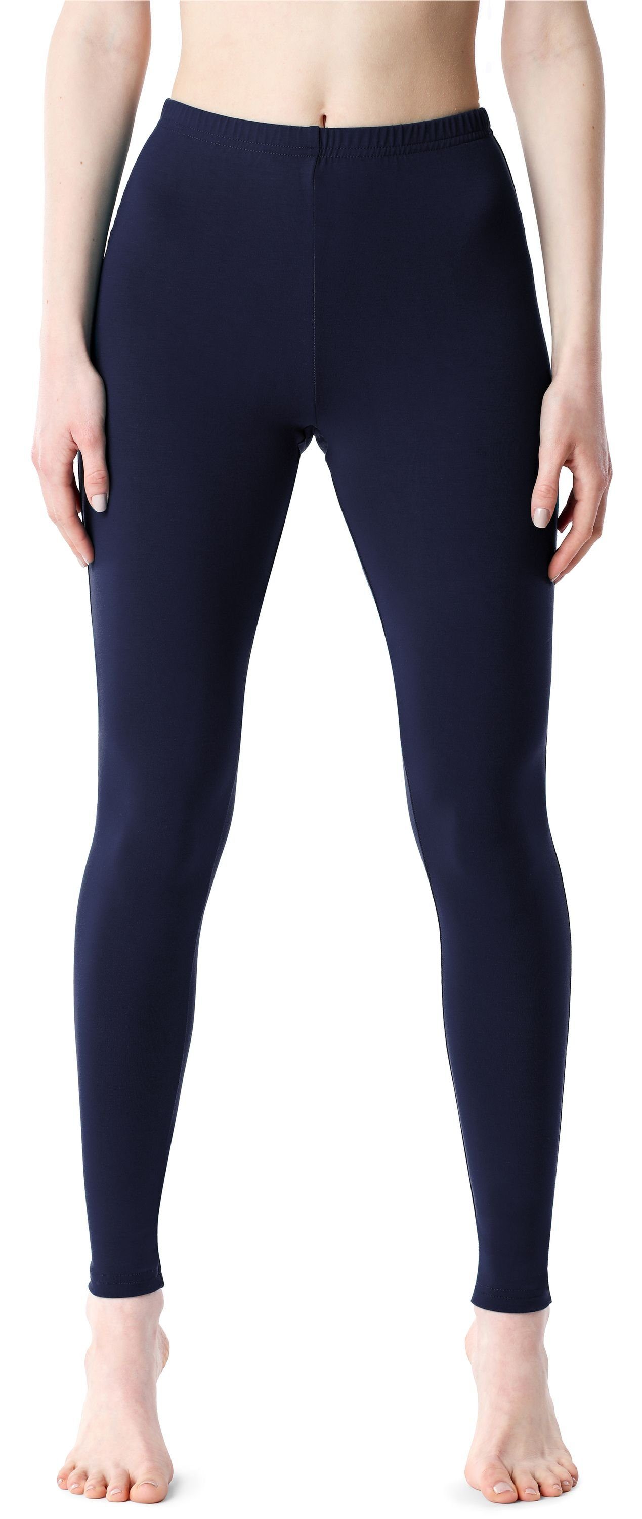 Bellivalini Leggings Damen Lange Leggings aus Viskose BLV50-203 (1-tlg) elastischer Bund Dunkelblau