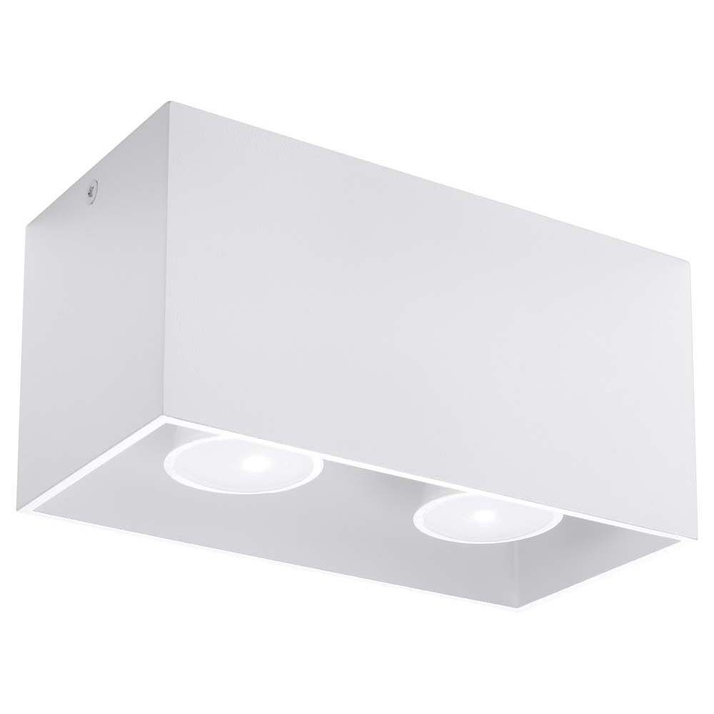 etc-shop Deckenstrahler, Deckenleuchte Deckenlampe ALU Weiß 2-flammig H 20 cm Wohnzimmer