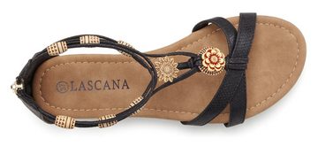 LASCANA Sandale Sandalette, Sommerschuh mit raffinierten Riemchen und Steinchen VEGAN