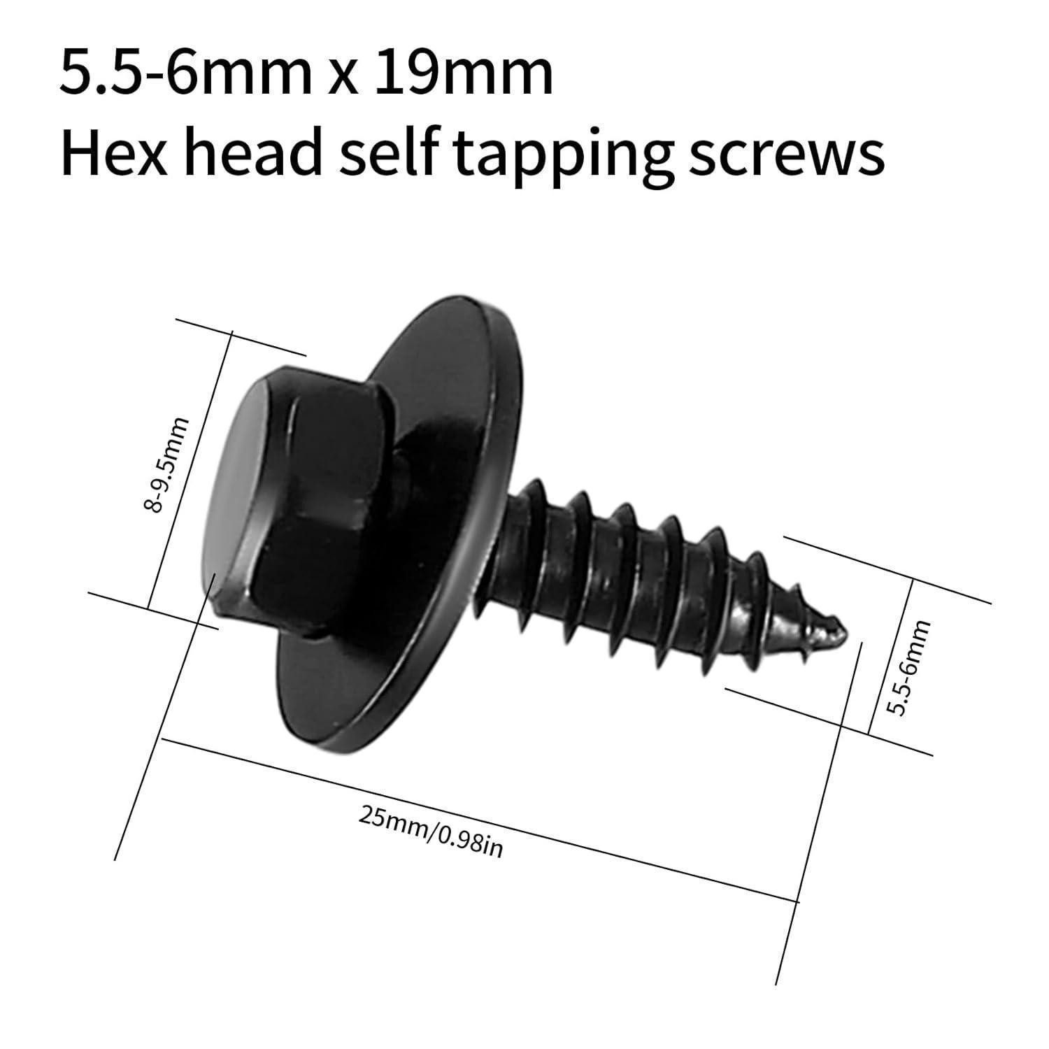 LuxusKollektion Blechschraube Sechskantschrauben 55 Stk selbstbohrend mit Dichtung 5,5-6x19 mm